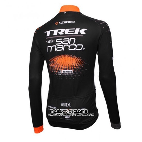 2016 Maillot Ciclismo Trek Selle San Marco Noir et Orange Manches Longues et Cuissard